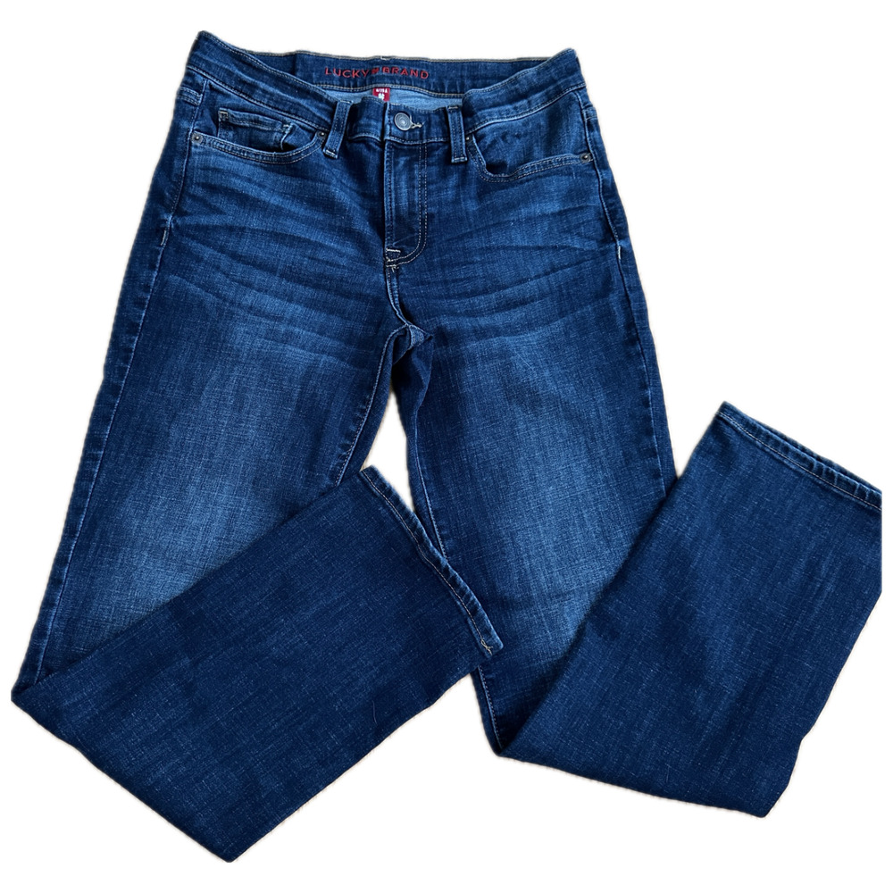 Lucky Brand Straight Leg Jeans Size 8 W29 Mid Rise Blue Denim